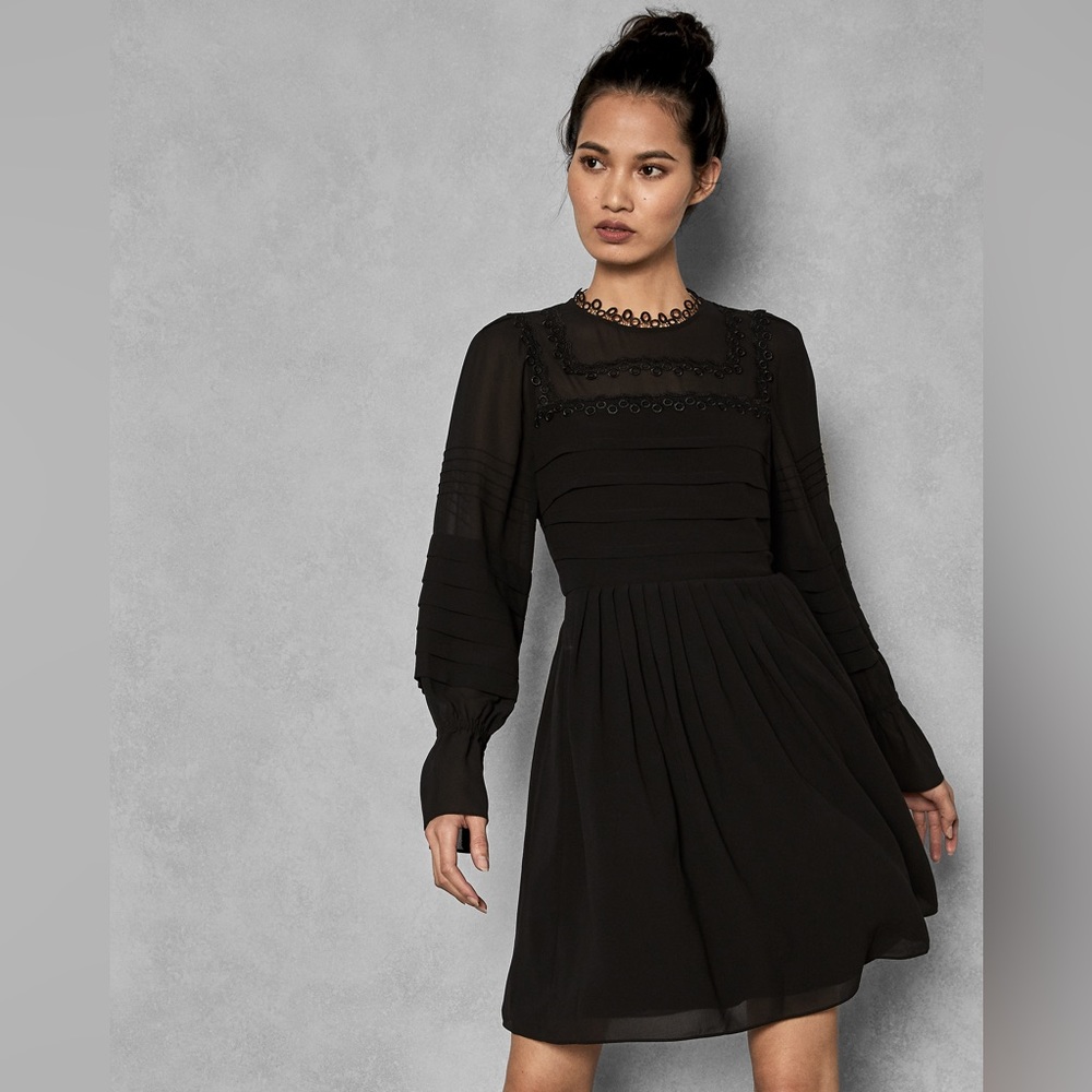 Ted Baker Black Lace Trimmed Arrebel Dress